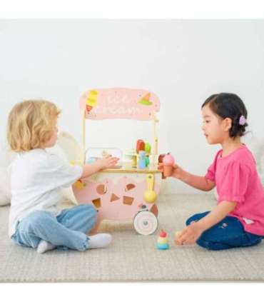 CLASSIC WORLD puidust 3-ühes jäätisekäru, 40 osa