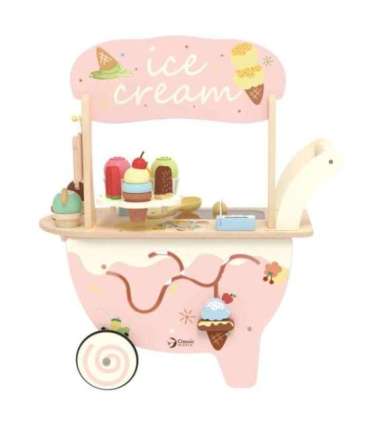 CLASSIC WORLD puidust 3-ühes jäätisekäru, 40 osa