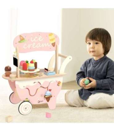 CLASSIC WORLD puidust 3-ühes jäätisekäru, 40 osa