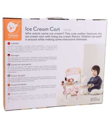 CLASSIC WORLD puidust 3-ühes jäätisekäru, 40 osa