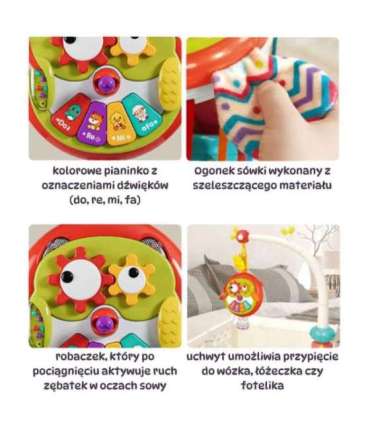 WOOPIE BABY интерактивная игрушка сова-пианино с шелестящим хвостом