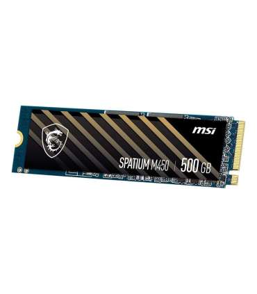 SSD|MSI|SPATIUM M450|500GB|M.2|PCIe Gen4|NVMe|3D NAND|Write speed 2300 MBytes/sec|Read speed 3600 MBytes/sec|2.15mm|TBW 300 T