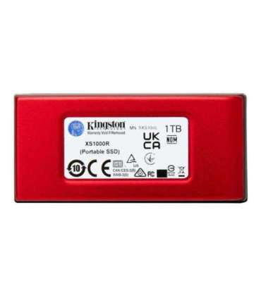 Kingston SXS1000R/1000G XS1000 Red External SSD, 1 TB, USB Type-C/ USB 3.2 Gen 2, 1050 MB/s, Red