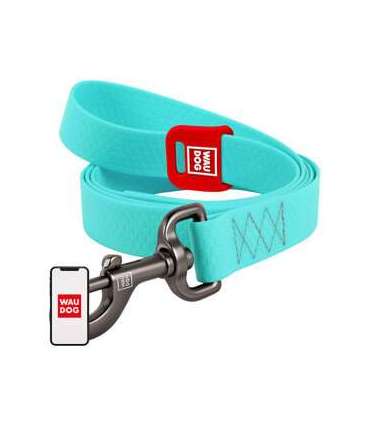 WAUDOG waterproof dog leash 20mm wide, 183 cm long blue