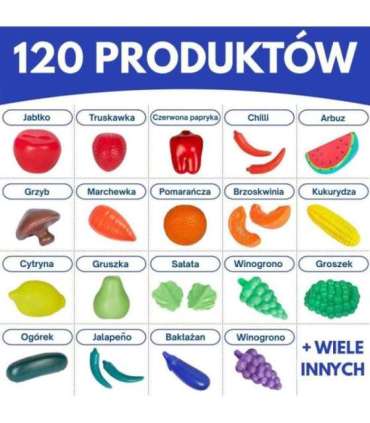 WOOPIE Набор для кухни и магазина — овощи и фрукты, 120 шт.