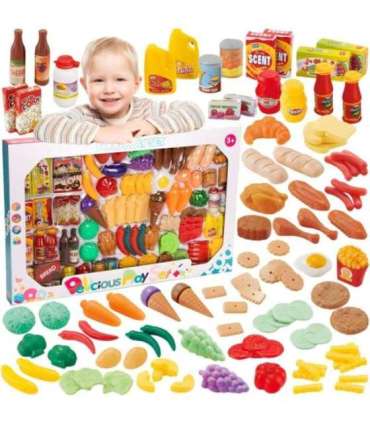 WOOPIE köögi- ja poekomplekt — köögiviljad ja puuviljad, 120 osa.