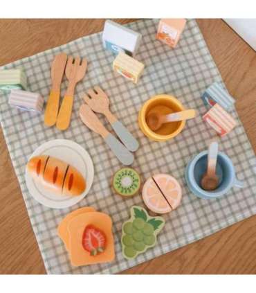 TOOKY TOY piknikukomplekt - lõigatavad puuviljad, hommikusöögikomplekt