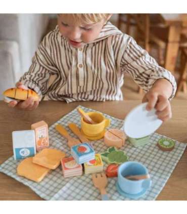 TOOKY TOY piknikukomplekt - lõigatavad puuviljad, hommikusöögikomplekt