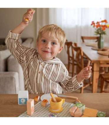 TOOKY TOY piknikukomplekt - lõigatavad puuviljad, hommikusöögikomplekt