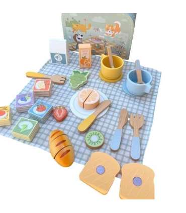 TOOKY TOY piknikukomplekt - lõigatavad puuviljad, hommikusöögikomplekt