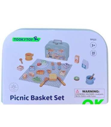 TOOKY TOY piknikukomplekt - lõigatavad puuviljad, hommikusöögikomplekt