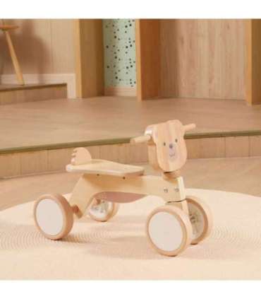 VIGA PolarB puidust sõidumänguasi karu, pruun, pehmed rattad