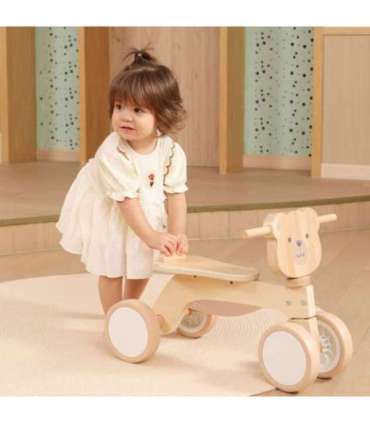 VIGA PolarB puidust sõidumänguasi karu, pruun, pehmed rattad