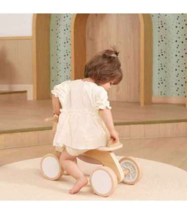 VIGA PolarB puidust sõidumänguasi karu, pruun, pehmed rattad