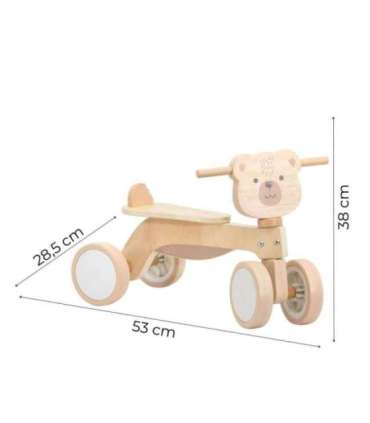 VIGA PolarB puidust sõidumänguasi karu, pruun, pehmed rattad