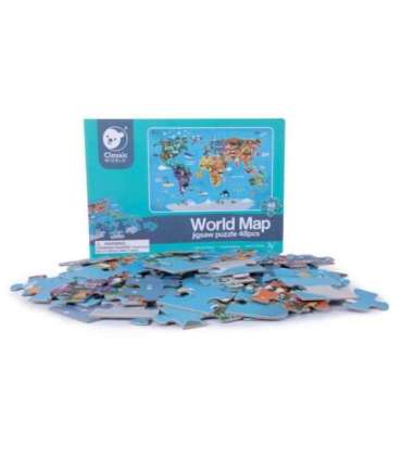 CLASSIC WORLD Puzzle Drewniane Mapa Świata