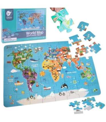 CLASSIC WORLD Puzzle Drewniane Mapa Świata