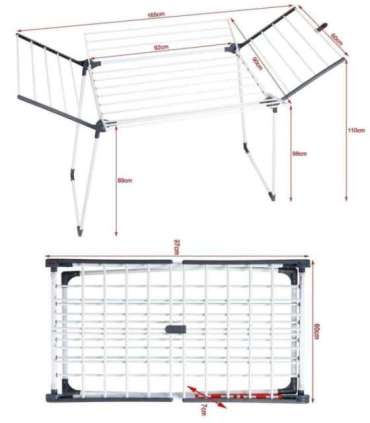 PROMIS MILANO clothes dryer, extendable, additional 4 wings