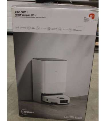 SALE OUT. Xiaomi Robot Vacuum 5 Pro EU Xiaomi Robot Vacuum 5 Pro EU Wet&Dry 5200 mAh 20000 Pa White USED,