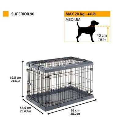 FERPLAST Superior 90 - dog cage - 92 x 58.5 x 62.5 cm