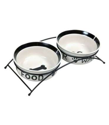 TRIXIE 24641 A set of ceramic bowls on a stand 0.6 l