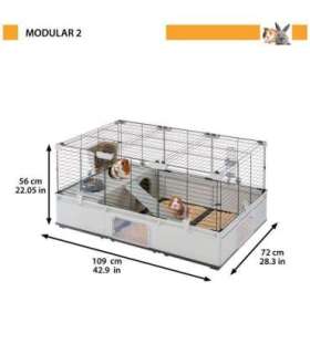FERPLAST Modular 2 - cage for rabbit and domestic guinea pig - 109 x 72 x 56cm