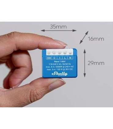 Shelly Qubino Wave 1 Mini LR Smart switch Z-Wave Blue