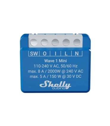 Shelly Qubino Wave 1 Mini LR Smart switch Z-Wave Blue