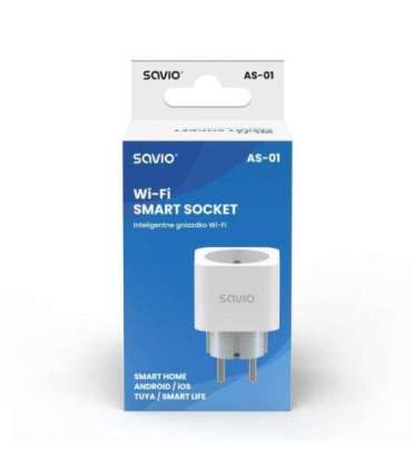 SAVIO WI-FI smart socket, 16A, AS-01, White