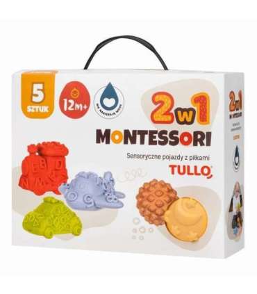Tullo Sensory vehicles with balls – Montessori educational set, 5 pieces