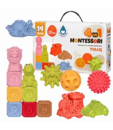 Tullo Sensory blocks – Montessori educational set, 14 pieces