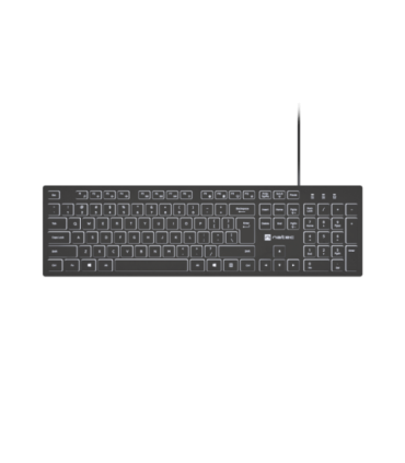 Natec Keyboard, Herring Glow, US, Backlit, Wired, White Natec