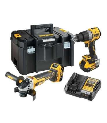 DeWalt DCK2026P2T-QW Combo set DCD805 + DCG405, 18 V XR 2×5.0 Ah black, yellow