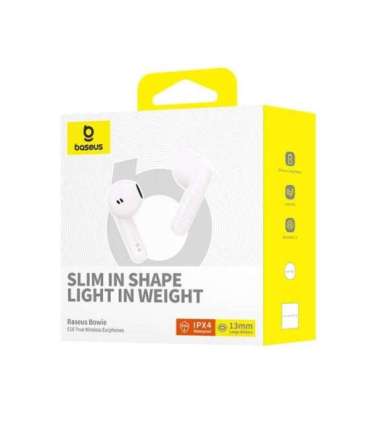 Baseus Bowie E16 Headset True Wireless Earphones In-ear Calls/Music USB Type-C Bluetooth White