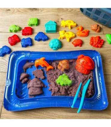 WOOPIE Piasek Kinetyczny 0,8 kg Zestaw w Koszyku z Foremkami +  /