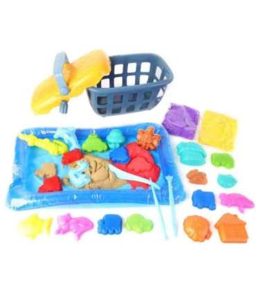 WOOPIE Piasek Kinetyczny 0,8 kg Zestaw w Koszyku z Foremkami +  /