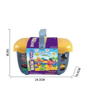 WOOPIE Piasek Kinetyczny 0,8 kg Zestaw w Koszyku z Foremkami +  /