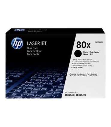 HP (CF280XD) No 80X HP80X HP 80X Dual Pack Black Schwarz Cartridge (CF280XD)