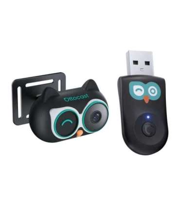 Ottocast Cabin Care wireless CarPlay adapter with baby car mirror