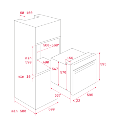 Integreeritav ahi Teka HRB6300VN Vanilla/vask