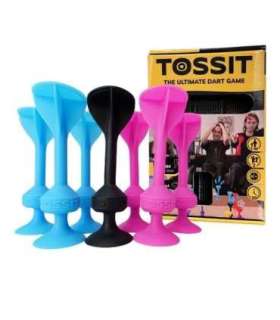 Gra w rzutki z silikonowymi przyssawkami TOSSIT Zestaw Startowy, niebieski i różowy