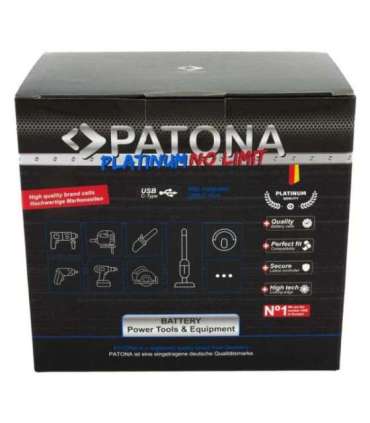 PATONA Platinum 18V Battery for Milwaukee M18 with USB-C port PD45W Black