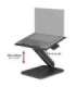 Maclean desk stand for monitor or laptop, gas spring, for standing and sitting work, black, MC-493