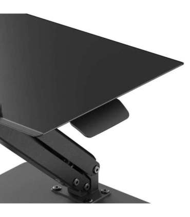 Maclean desk stand for monitor or laptop, gas spring, for standing and sitting work, black, MC-493