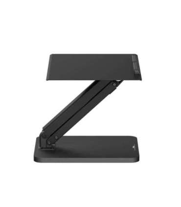 Maclean desk stand for monitor or laptop, gas spring, for standing and sitting work, black, MC-493
