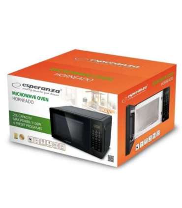 Esperanza EKO009 microwave Black Solo microwave Countertop 20 L 700 W