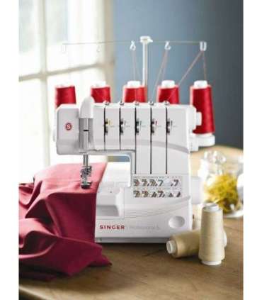 Overlock Singer 14T968 sewing machine, electric current, white