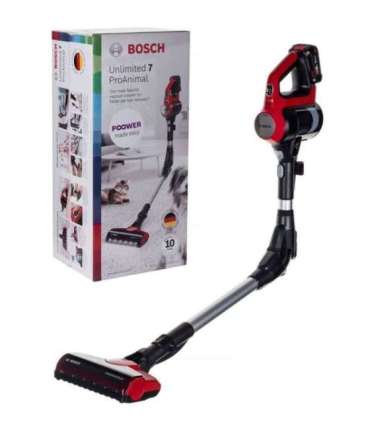 Bosch BBS711ANM stick vacuum/electric broom Bagless 0.3 L Black, Red, Stainless steel
