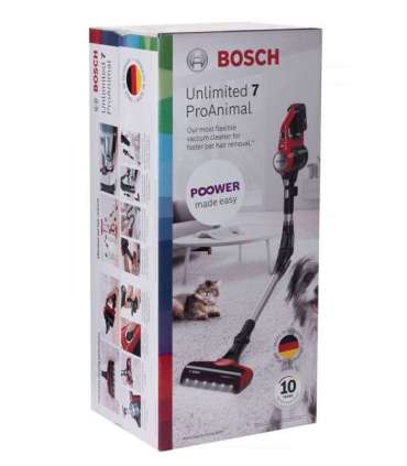 Bosch BBS711ANM stick vacuum/electric broom Bagless 0.3 L Black, Red, Stainless steel