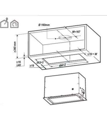 Elica LANE BL MAT/A/72 Built-in Black B 550 m³/h
